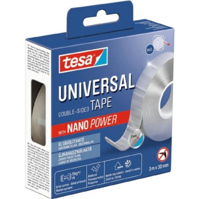Tesa Nano Power Páska univerzální oboustranná 3 m x 30 mm průsvitná – Sleviste.cz