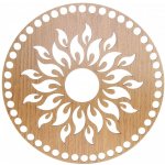 Víko na košík kruh Ø 20 cm dekor dub, slunce – Zboží Dáma