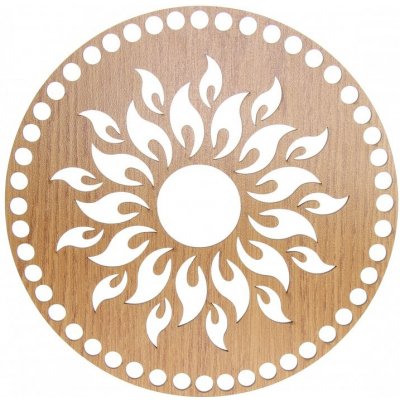 Víko na košík kruh Ø 20 cm dekor dub, slunce – Zboží Dáma