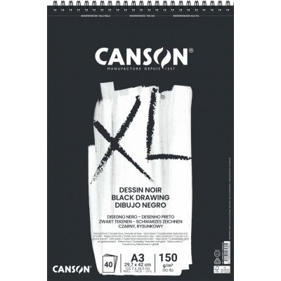 Canson XL Dessin Noir Skicák v kroužkové vazbě A3, 150g 40 listů – Zboží Mobilmania