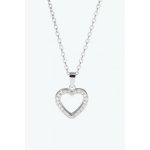 Sarines Náhrdelník s konturou srdce a čirými zirkony, stříbrný S1129 – Zboží Dáma