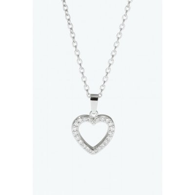 Sarines Náhrdelník s konturou srdce a čirými zirkony, stříbrný S1129 – Zboží Dáma