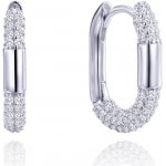 MINET Luxusní stříbrné náušnice kroužky s bílými zirkony JMAN0618SE00 – Zboží Dáma