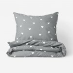 Goldea bavlna povlečení srdíčka na šedém 140x200 70x90 – Sleviste.cz