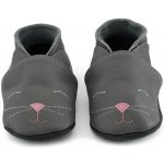 Ebooba Kožené capáčky s koženou podrážkou kočička – Zboží Dáma