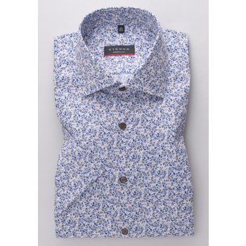 Eterna Modern Fit pánská košile "Print" s krátkým rukávem s kvítky modrá 3423C19K_22