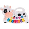 Dětská hudební hračka a nástroj KIK KX5355 Baby piánko veselá kravička bílá