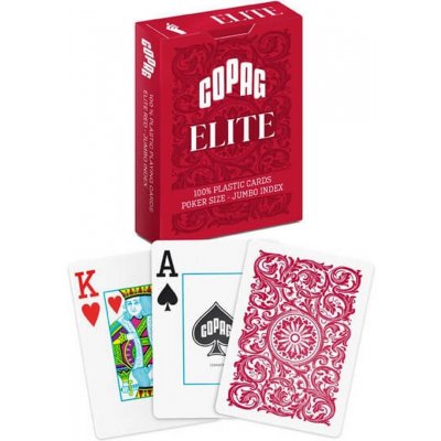 Copag Elite Poker Jumbo index, 100% plastové, červené