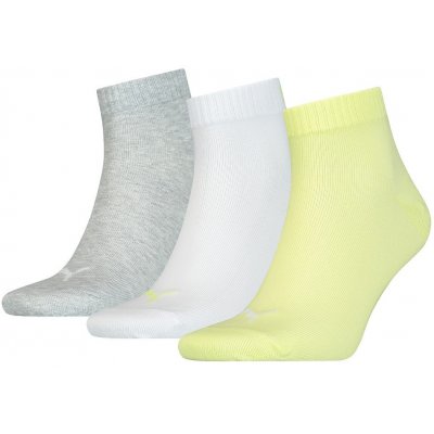 Puma ponožky 906978 Quarter Soft A'3 šedo-bílo-žluté – Zboží Mobilmania