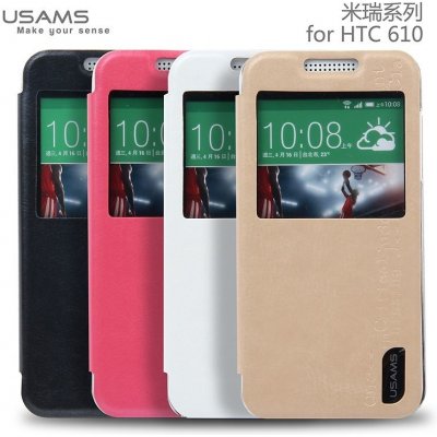 Pouzdro USAMS Merry S-View HTC Desire 610 bílé