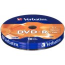 Médium pro vypalování Verbatim DVD-R 4,7GB 16x, bulk box, 10ks (43729)