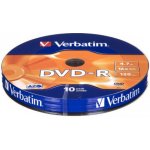 Verbatim DVD-R 4,7GB 16x, bulk box, 10ks (43729) – Zboží Živě