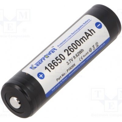 KEEPPOWER KP ICR18650-260PCM Akum: Li-Ion; 18650,MR18650; 3,7V; 2600mAh; Ø18,7x69mm; 1ks. – Zboží Živě