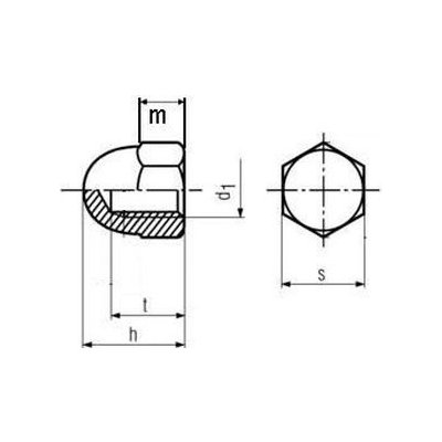 matice M6 ZINEK /6/ klobouková uzavřená DIN 1587 – Hledejceny.cz