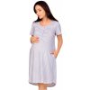 Těhotenské a kojící pyžamo a košilka Regina dámská mateřská noční košile 175 šedá světlá