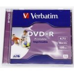 Verbatim DVD+R 4,7GB 16x, Advanced AZO+, printable, jewel, 10ks (43508) – Zboží Živě
