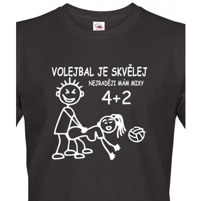 Bezvatriko pánské tričko Volejbal je skvělej Canvas pánské tričko s krátkým rukávem 1273 Černá – Zboží Mobilmania