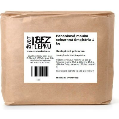 Šmajstrla Život bez lepku Pohanková mouka celozrnná 1 kg – Sleviste.cz