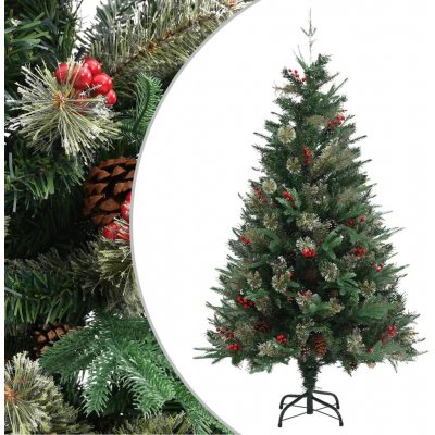 zahrada-XL Vánoční stromek se šiškami zelený 150 cm PVC a PE