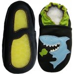 Carozoo kožené capáčky s gumovou podrážkou žralok černá – Sleviste.cz