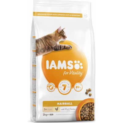 Iams for Vitality Adult Cat Food Hairball Reduction with Fresh Chicken 2 kg – Zboží Mobilmania