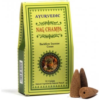 Ayurvedic Nag Champa indické vonné františky tekoucí dým 10 ks