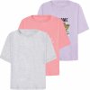Dětské tričko Pepperts! dívčí triko, 3 kusy lila fialová růžová šedá