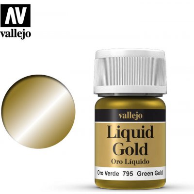 Barva Vallejo Liquid Gold 70795 Green Gold Alcohol Based 35ml – Hledejceny.cz