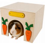 JK ANIMALS Dřevěný domek Kvádr pro králíky 28 x 23 x 19 cm – Zbozi.Blesk.cz