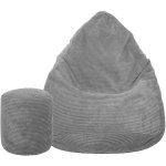 TopKing Sedací vak + podnožník XL manšestr Lincoln šedý 125 cm – Hledejceny.cz