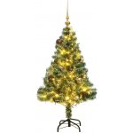 zahrada-XL Umělý vánoční stromek se 150 LED a sadou koulí zasněžený 120 cm