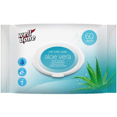 Well Done vlhčený Aloe 60 ks