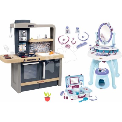 Smoby Set kuchyňka elektronická s nastavitelnou výškou Tefal Evolutive New Kitchen a kosmetický stolek Frozen s kufříkem – Sleviste.cz