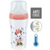 Láhev a nápitka Nuk Perfect Match láhev Disney s kontrolou teploty červená 260 ml