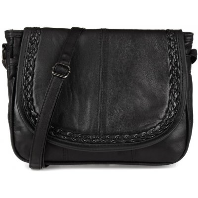 Dámska kožená kabelka B02 černá – Zboží Mobilmania