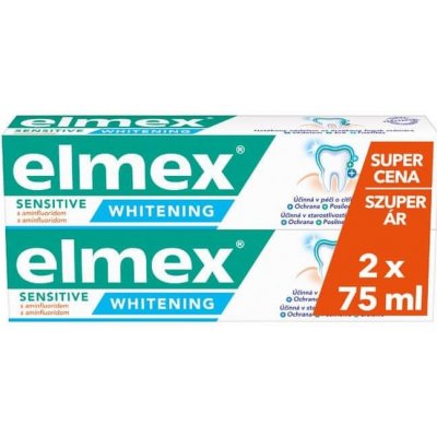 Elmex Bělicí zubní pasta pro citlivé zuby Sensitive Whitening Duopack 2x 75 ml – Zbozi.Blesk.cz