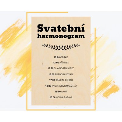 Editovatelný dřevěný harmonogram - Mandatum - 100 x 150 mm (do obálky C6), Topol – Zbozi.Blesk.cz