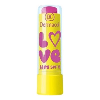 Dermacol Zvláčňující balzám na rty Dermacol Love Lips SPF 15 11 Sytá růžová, vůně Juicy 3,5 ml