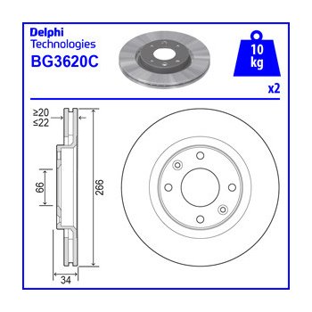 Brzdový kotouč DELPHI BG3620