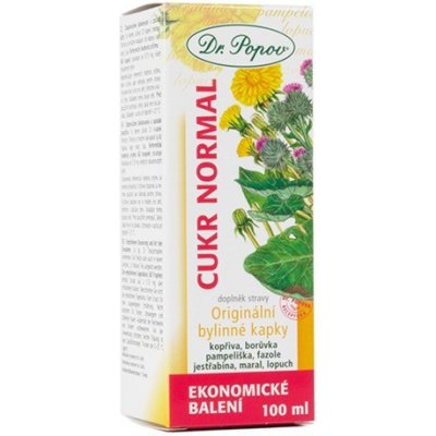 Dr. Popov Cukr normal, originální bylinné kapky 100 ml – Hledejceny.cz