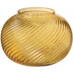 Žlutá skleněná kulatá váza Stripes L - Ø 20*17 cm - J-Line by Jolipa – Hledejceny.cz