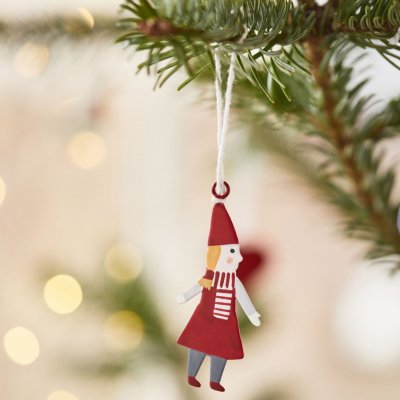 IB LAURSEN Vánoční ozdoba Santa’s helper Couple Varianta A červená barva kov – Zboží Mobilmania