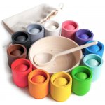 Montessori Ulanik dřevěná hračka "Balls in cups" – Zboží Mobilmania
