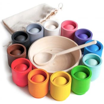 Montessori Ulanik dřevěná hračka "Balls in cups"