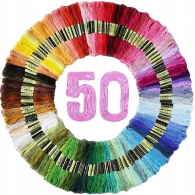 Bavlnky sada vyšívacích bavlnek na vyšívání 50 ks nití na vyšívání – Sleviste.cz