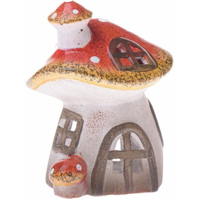 Keramický svícen Muchomůrkový domeček, 13,2 x 16,3 x 13 cm – Zboží Mobilmania