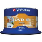 Verbatim DVD-R 4,7GB 16x, AZO, printable, spindle, 50ks (43533) – Sleviste.cz