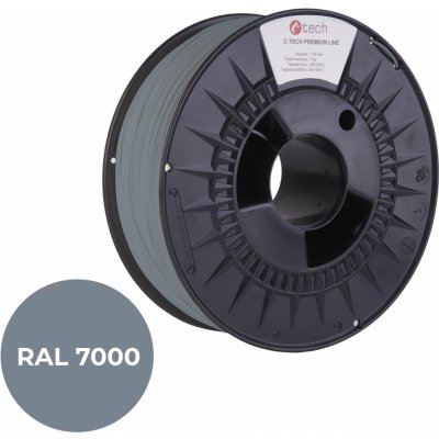 C-Tech Premium Line PLA, veverčí šedá, RAL7000, 1,75mm, 1kg 3DF-P-PLA1.75-7000 – Zbozi.Blesk.cz