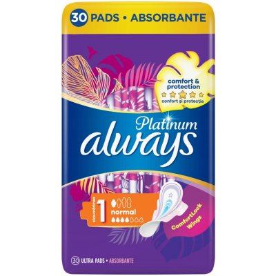Always Platinum Normal Velikost 1 hygienické vložky s křidélky 30 ks – Zboží Mobilmania