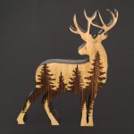 Amadea dřevěná dekorace jelen masivní dřevo 166 x 134 cm český výrobek – Sleviste.cz